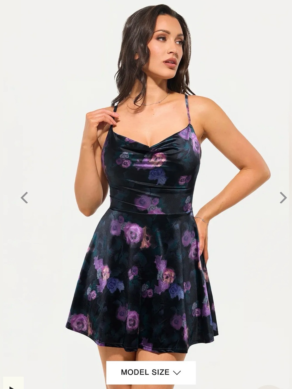 NWOT Popilush Shapewear Strappy Cowl Neck Tummy Control Flare Dress